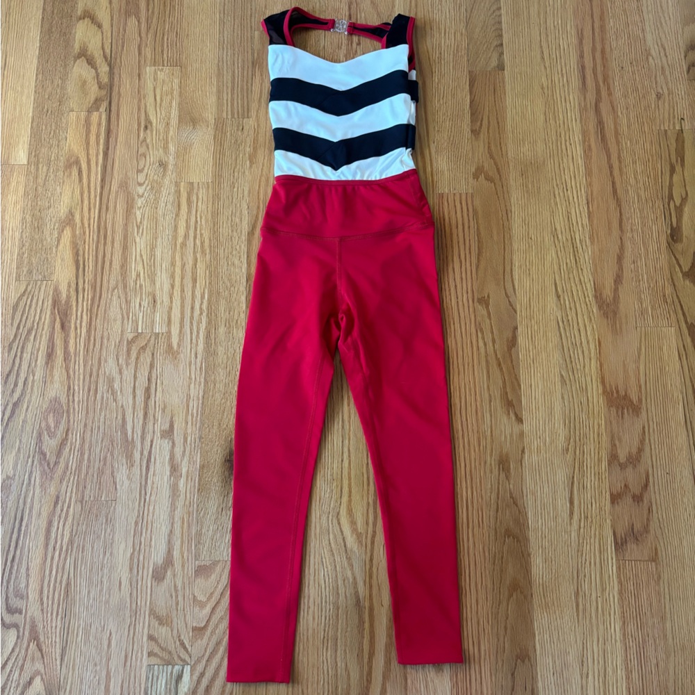 Tiger Friday Red, White & Black Unitard